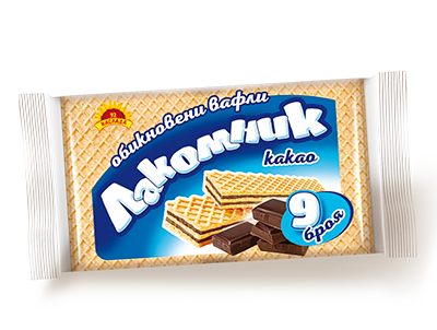 “Лакомник” хрупкави вафли с крем какао